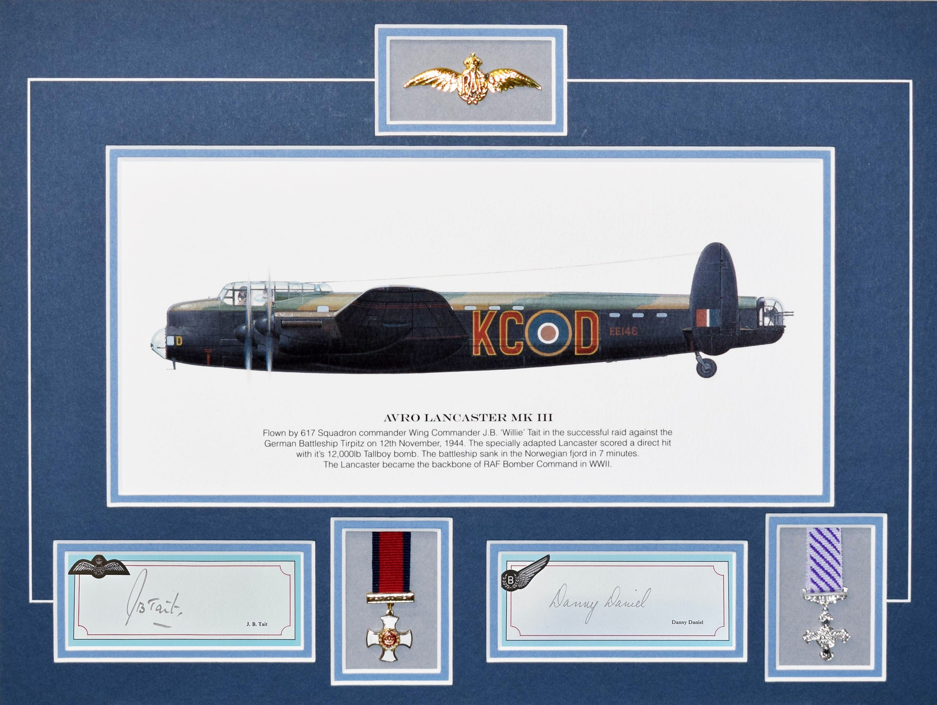 WIN The Sinking of the Tirpitz with Genuine Signatures From J.B. "Willie" Tait and Danny Daniels